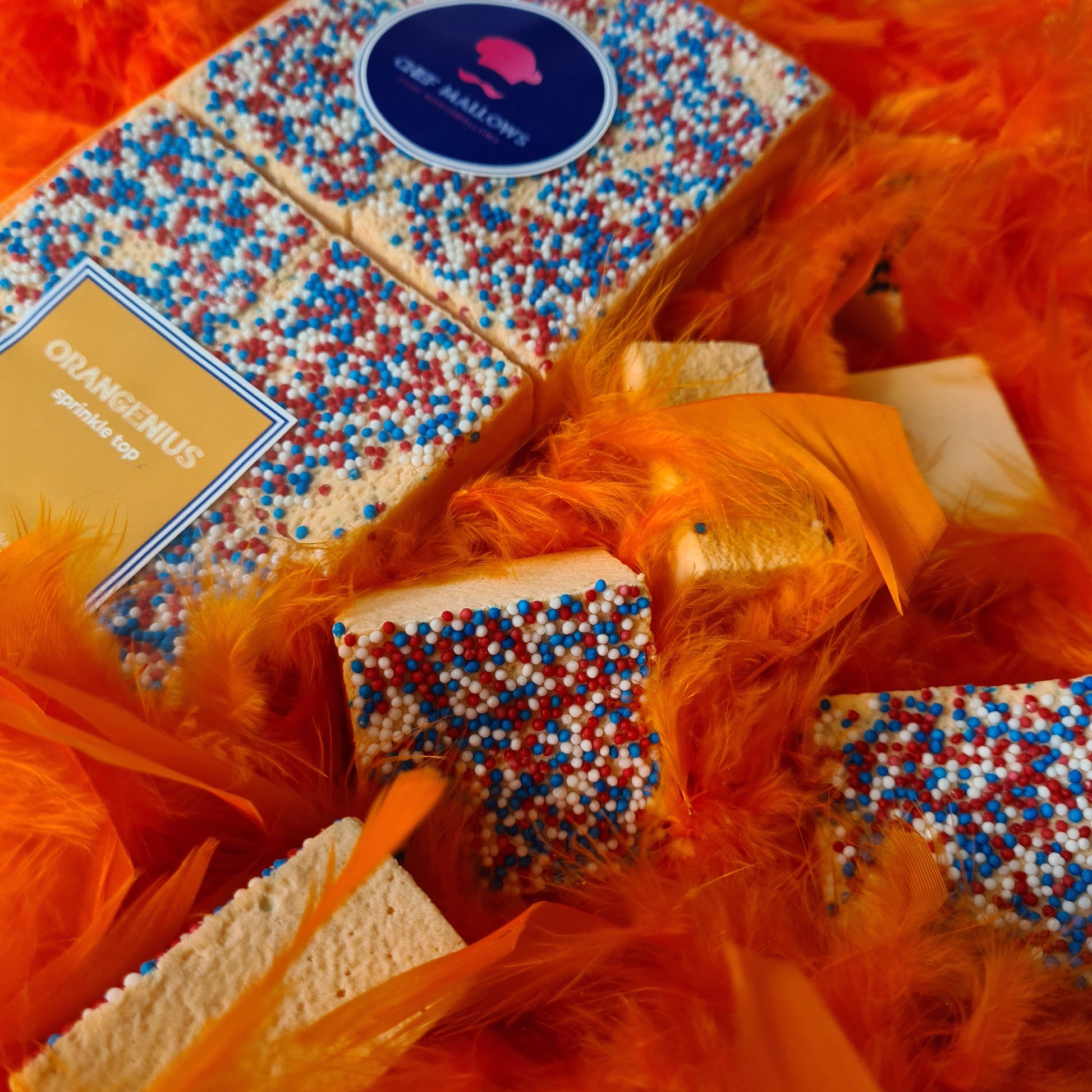 Verse marshmallow met nederlandse vlag